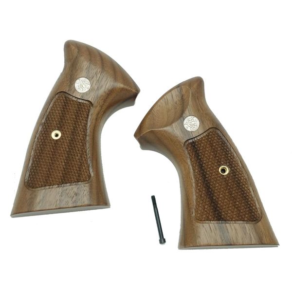 Tanaka + Weight Grip Series M29 Oversized Walnut Checkered Grip for N Frame Square Bat