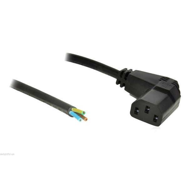 Kettle Lead - Bare Ends/Unterminated - 1m Long Cable - 90 Degrees/Right Angled