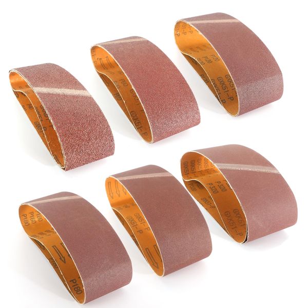 WooZuu 12PCS Sanding Belt 75 x 533mm, Abrasive Sandpaper Belts 40 80 120 180 240 320 Assorted Grit for Metal, Wood, Wall, Furniture, 3 x 21inch Belt Sander Polishing and Grinding