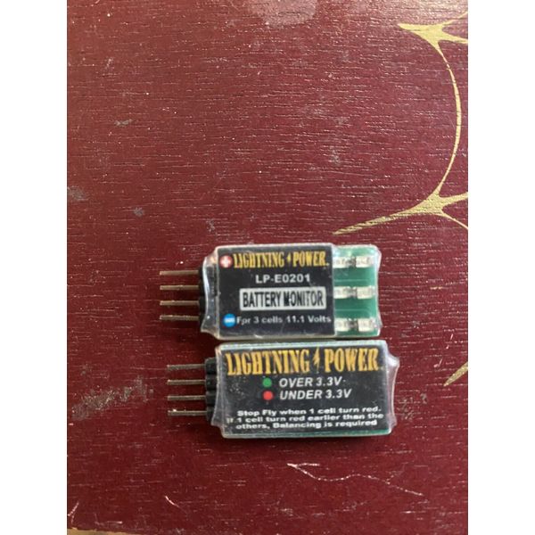 (2) Lot Vintage Lightning Power RC LiPo Battery Tester  (3S) LP-0E201 Heli