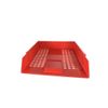 OS Smart Choice A4 Letter Trays, 3-Tier Stackable Document Organiser, Plastic Desktop Filing System, Red