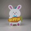 3-D Glitter Bunny Easter Greeting Door Sign. Hoppin