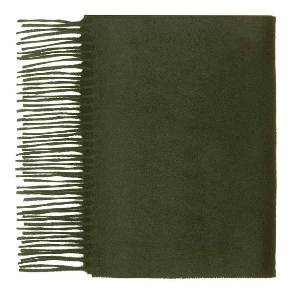 Pure Cashmere plain scarf, Olive