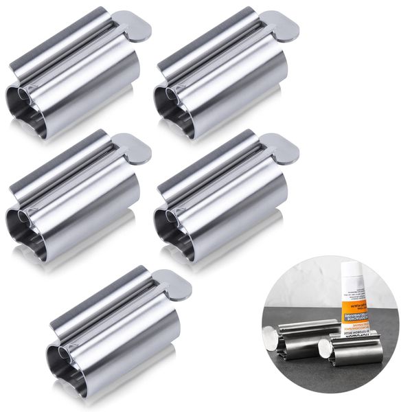 Tubenquetscher Edelstahl Zahnpasta Ausdrücker Tubenpresse: 5 Stück Tubenquetscher Tubenpresse, 5 Edelstahl Rohr Sitzt Mit 5 Edelstahl Schlüsselform Tubenschlüssel, Tubenquetscher Für Alle Tube