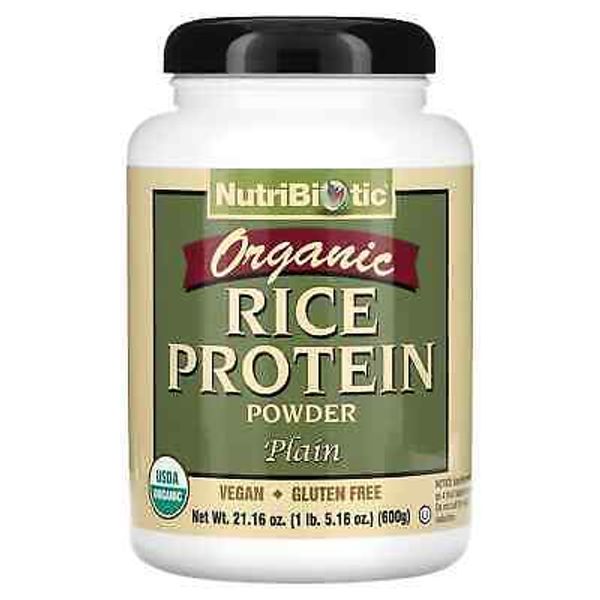 2 X NutriBiotic, Raw Organic Rice Protein, Plain, 1 lb 5 oz (600 g)
