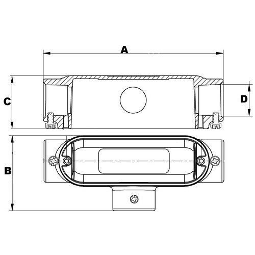Morris 14172 EMT Set Screw Conduit Body, Aluminum, Type T, Cover and Gasket, 1" Thread Size, 1-Pack