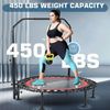 40'' Foldable Rebounder Fitness Exercise Mini Trampoline with Adjustable Handle