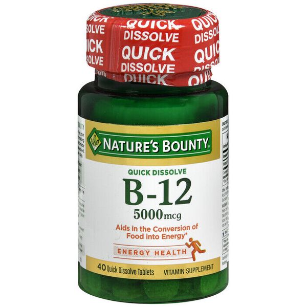 NATURES BOUNTY VITAMIN B-12 QD 5000MCG TABLET 40CT