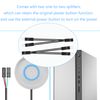 SinLoon PC Power Button Cable PC Power Button Switch for Easy Start 6.5FT Computer Motherboard Power Switch Button Extension Cord with LED Light (white)