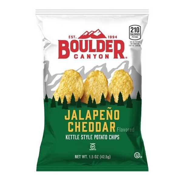 Boulder Canyon Jalapeno Cheddar Potato Chips 1.5 Ounces 55 Per Case