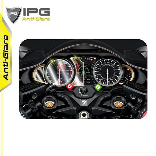 IPG Anti-Glare Compatible with Suzuki 2021-2025 GSX-R 1300 Hayabusa Gen3 / Hayabusa GSX1300R Dashboard Display Matte Finish Screen Protector Film, Perfect for Outdoor Use for GsxAn.Glare