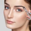 6 Pieces Scissors Shaped Eyebrow Tweezers Clip with Easy Scissor Handle, Stainless Steel Scissor Handle Tweezers Flat Straight Tip Tweezers Brow Hair Plucker Remover, Men Women (Blue, Pink, Yellow)