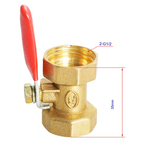 Ohamtes 2Pcs Ordinary Brass Ball Valve G 1/2" Female Thread xG 1/2" Female Thread Valve, 4 Point Double Female Thread Ball Valve, Used for Fluid Control of Water, Oil, Various Solvents, Gas, Natural Gas, Galvanized Steel Pipes, Copper Pipes, Aluminum-Plas