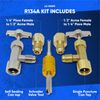 Lu-Hawk R134A Adapter Fitting Kit (Lu-Hawk R134A Self-Sealing, and Single Pun...