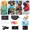 ITSCOOL Polarized Sports Sunglasses with 5 Interchangeable Lenses for Men Women Softball Baseball Pickleball Cycling Glasses White Orange