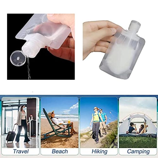 Travel Plastic Refillable Pouches, Portable Empty Squeeze Bag
