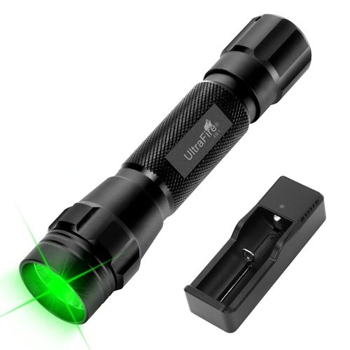 ULTRAFIRE Green Hunting Light Flashlight, 520-530nm Green LED Light, Single Mode 218 Yards for Hog Pig Coyote Varmint Night Hunting Observation, CG1