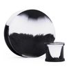 Solid Marble White & Black Silicone Earring Plugs (10mm)