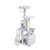 47" Light Gray Kitty Duo Deluxe Cat Activity Tower 2 Apartment Pet Bed Perch