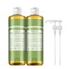 Dr. Bronner's Green Tea Pure Castile Soap 475mlx2+2 Pumps