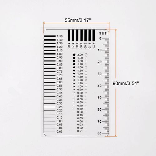 HARFINGTON 5pcs High Precision SEC Size Estimation Chart 80mm Covered Transparency Flaw Detection Film Ruler for Diameter and Line Width Defects Measuring