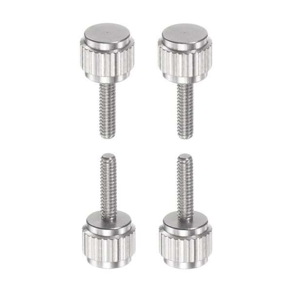 uxcell Round Flat Head Knurled Knob M2x8mm Hand Clamp Screw Screw Knob Bolt for Vernier Caliper 4pcs