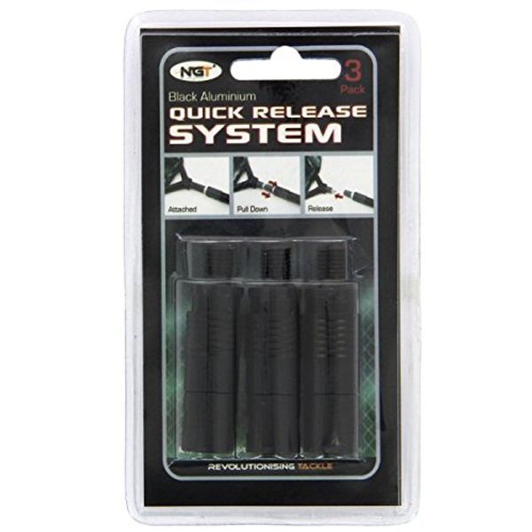NGT Aluminium Quick Release Systems (Pack of 3) - Green, One Size