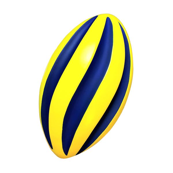 LMC Products Spiral Foam Football - Soft Foam Football for Kids - Each Quality Kids Football is 9 Inches - Adult & Toddler Football Youth - Small Football (Yellow & Blue)