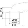 Miyako Corporation Washing Machine Drain Hardware M44FL 40