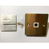 Replacement for Volex DEC0257 Co-Axial Socket Single Brushed Brass TV/Freeview Aerial Plug Point