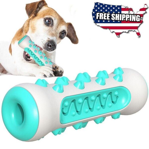 Rubber Bone Toy Toothbrush Dog Toy Chewers Teeth Cleaning Dog Toothbrush US