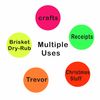 Hycodest 100mm Fluorescent Round Colour-Code Labels Blank Dot Stickers, Pack of 25 Labels (Colourful)