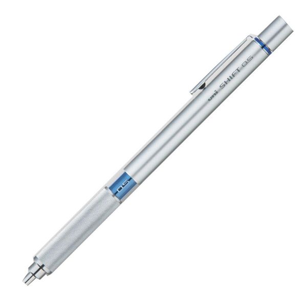Uni Shift Pipe Lock Drafting 0.5mm Pencil, Silver Body with Blue Accent (M51010.26)