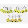 Justice Emoji Faces Shower Curtain & Emojis Hooks Set NEW