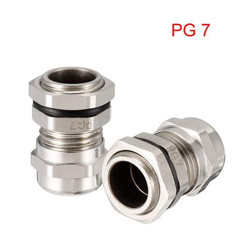 uxcell 6Pcs PG7 Cable Gland Metal Waterproof Connector Wire Glands Joints for 3mm-6.5mm Dia Range