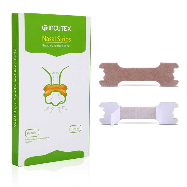 Incutex 50x Snore Stopper Anti Snoring Nasal Strips Stop Snoring Nose Strips, Medium, 2.1x0.6 inches