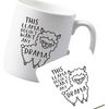 Flox Creative Ceramic Mug and Coaster This Llama Doesn't Want Drama Both Sides