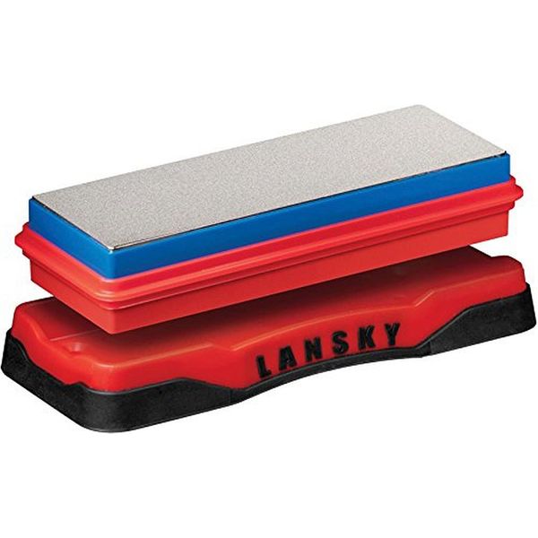 Lansky Double-Sided Diamond Knife Sharpening Bench Stone: Coarse Grit (120) and Fine Grit (600) 6" x 2" - DB1260