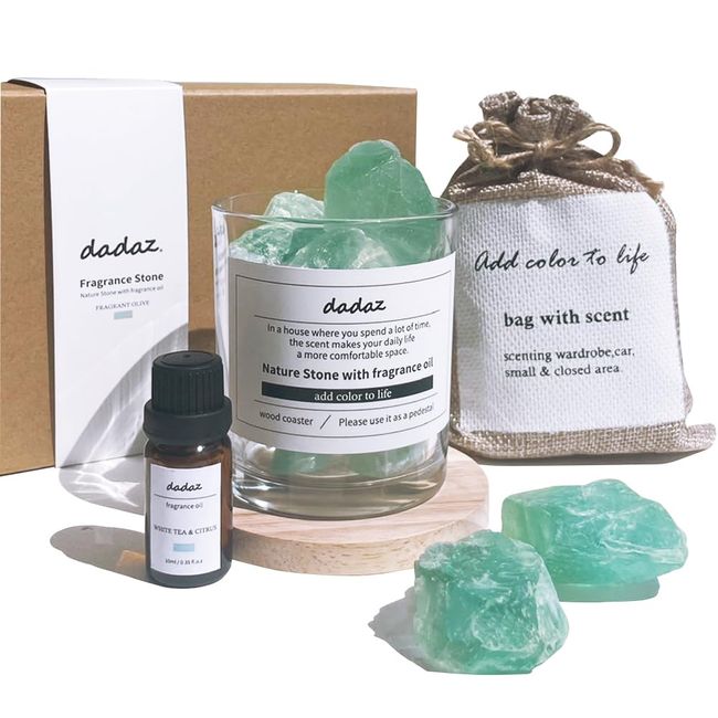 dadaz Aroma Stone Aroma Oil Natural Stone Gift Set Citrus (WHITE TEA & CITRUS)