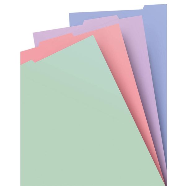 A4 Classic Pastels Blank Index 4 tabs Notebook Assorted