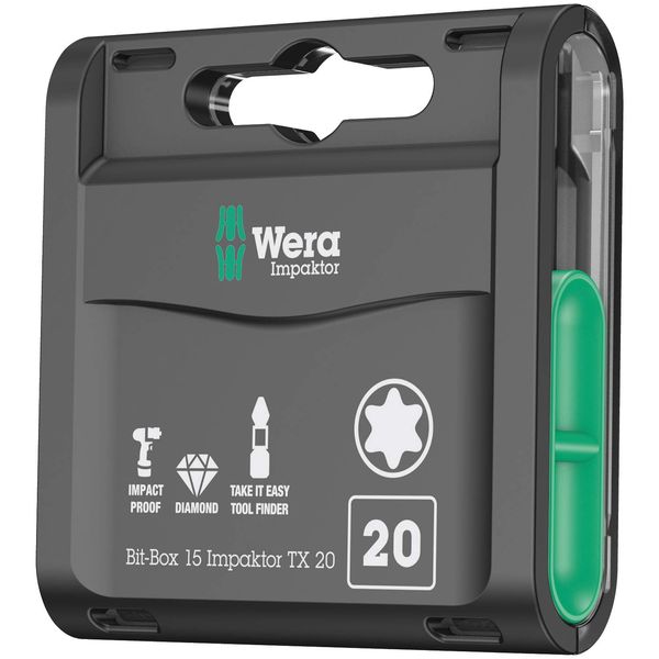 Wera Bit-Sortiment, Bit-Box 15 Impaktor TX 20, 15-teilig, 05057772001
