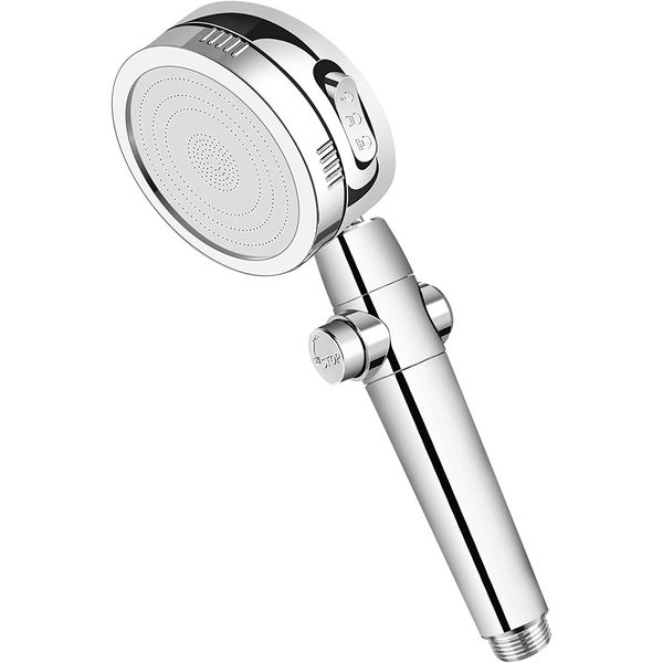High Pressure 3-Setting Handheld Shower Head 360° Rotating Water-Saving Filtered