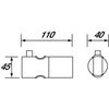 Bristan SLID101 C Slider Bracket 25mm - Chrome Plated