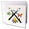 Greeting Cards - Camp Fire Tent Fox Marshmallows - 12 Pack - Camping