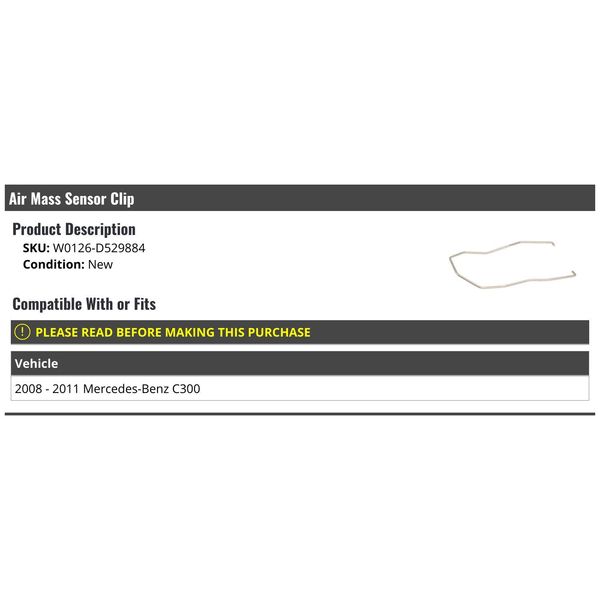 Air Mass Sensor Clip - Compatible with 2008-2011 Mercedes-Benz C300