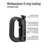 VIPERADE VAB1 10 Pack Multipurpose D-Ring, Grimlock Locking for 1" Molle Webbing,Tactical Locking Carabiner for MOLLE Webbing Attachment Backpacks/Pouch/Bag-Black