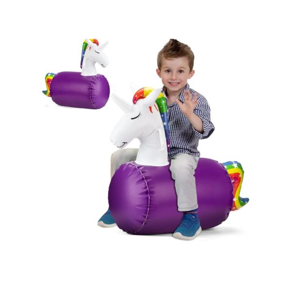 Unleash The Fun: Ride on This Durable Purple Unicorn Inflatable Bouncer