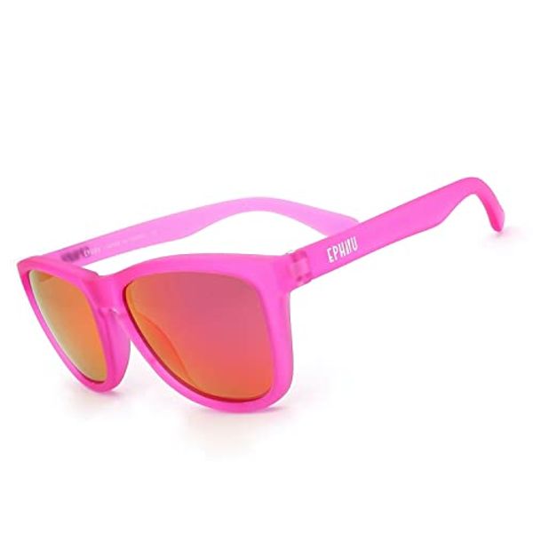 Ephiu Square Sports Polarized Sunglasses for Women and Men Mirror Lens Beach Sunglasses No Bounce No Slip for Running Cycling Fishing