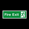 2x Fire Exit Right Sign 300mm x 100mm - Plastic Sign (EE75)