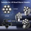Electric Shaver Replacement Head Upgraded 7D Mens Electric Shaving Head Freedom Bald Shavers Blades Wet & Dry Electric Razor Floating Replacement Heads Close Head Shavers Replacement Blades (Gray)